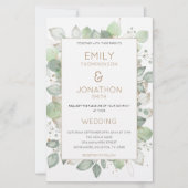 バジェット葉金ゴールド結婚セージの大きな招待状 (正面)