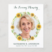 バジェット葬儀ひまわりフォト悔やみや弔慰ありがとう (正面)