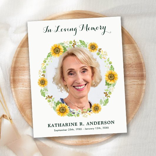 バジェット葬儀ひまわりフォト悔やみや弔慰ありがとう