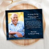 バジェット葬儀サンキューカードブルーマーブル悔やみや弔慰