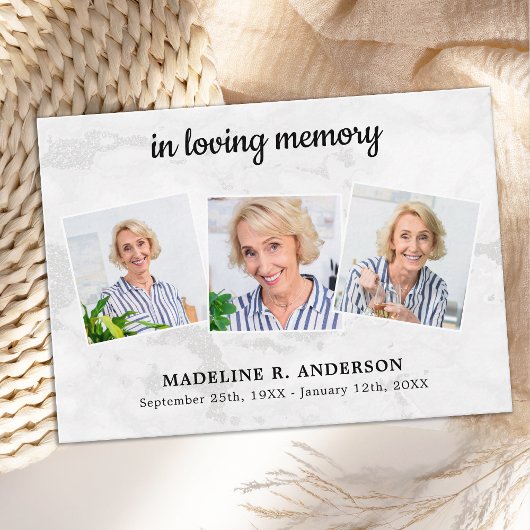 バジェット葬儀サンキュー3写真悔やみや弔慰 ノートカード