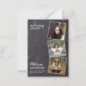 バジェット葬儀サンキュー3写真悔やみや弔慰 ノートカード (正面)