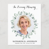 バジェット葬儀ユーカリ悔やみや弔慰サンキューカード (正面)