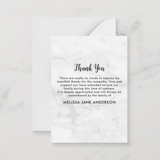 バジェット葬儀記念撮影悔やみや弔慰 ノートカード (裏面)