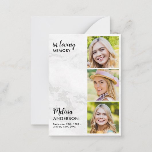 バジェット葬儀記念撮影悔やみや弔慰 ノートカード (正面)