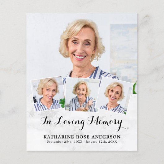 バジェット葬儀4フォトコラージュ悔やみや弔慰ありがとう (正面)