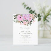 バジェット薄紫ピンクフローラブーケブライダルシャワー (スタンド正面)