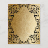 バジェット装飾用ブラック金ゴールド結婚式招待状 (裏面)