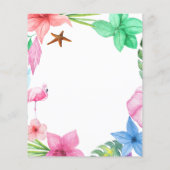 バジェット誕生日の夏の熱帯パーティの招待状 チラシ (裏面)