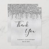 バジェット誕生日シルバーグリッター感謝していが乾く (正面/裏面)