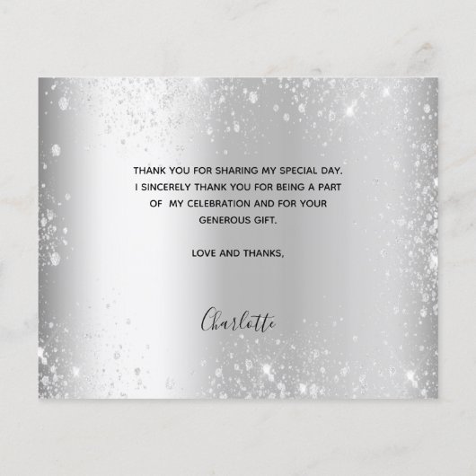 バジェット誕生日シルバーグリッター感謝してい写真 (裏面)