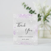 バジェット誕生日シルバーパープルグリッター感謝していユー (スタンド正面)