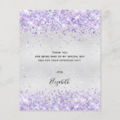バジェット誕生日シルバーパープル感謝していグリッターユー (裏面)