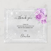 バジェット誕生日シルバーパープル感謝してい写真あなた (正面)