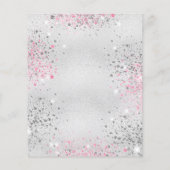 バジェット誕生日シルバーピンクグリッター招待 (裏面)