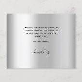 バジェット誕生日シルバーフォトサンキューカード (裏面)