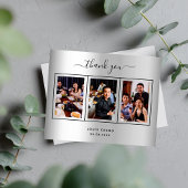 バジェット誕生日シルバーフォトサンキューカード