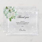 バジェット誕生日シルバーフローラ感謝してい写真 (正面/裏面)