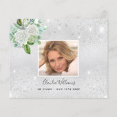 バジェット誕生日シルバーフローラ感謝してい写真 (裏面)