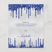 バジェット誕生日シルバーブルーグリッター感謝していユー (裏面)