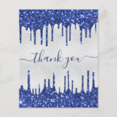 バジェット誕生日シルバーブルーグリッター感謝していユー (正面)