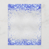 バジェット誕生日シルバーブルー王室のの招待状 (裏面)