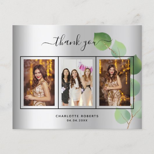 バジェット誕生日シルバーユーカリ感謝してい写真 (正面)