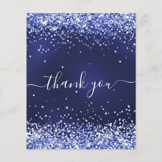 バジェット誕生日ネイビーブルーグリッター感謝していダストあなた (正面)