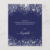 バジェット誕生日ネイビーブルーグリッター感謝していダストユー (裏面)