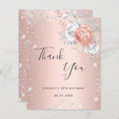 バジェット誕生日バラ金ゴールドシルバー花模様感謝していユーザ (正面/裏面)