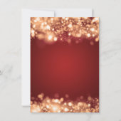 バジェット誕生日パーティエレガント金ゴールド赤いライト 招待状 (裏面)