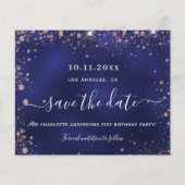 バジェット誕生日パーティー海軍の青いバラの日付 (正面)