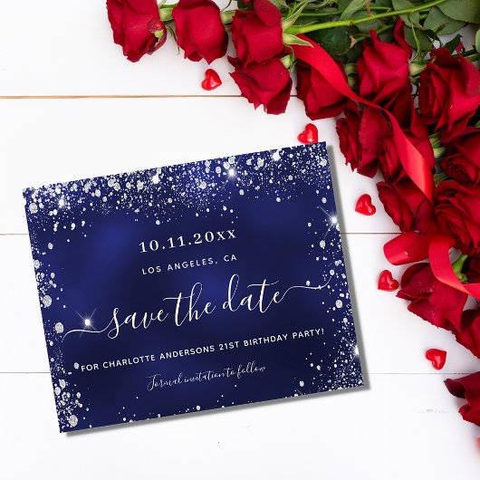 バジェット誕生日パーティー海軍ブルー救シルバー日付