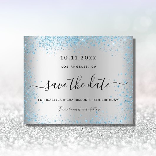 バジェット誕生日パーティー銀色の日付を保存