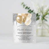 バジェット誕生日パーティー銀金ゴールドバルーングリッター (スタンド正面)