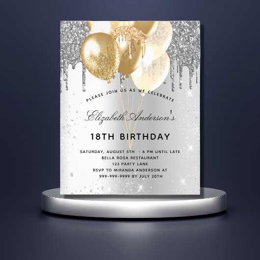 バジェット誕生日パーティー銀金ゴールドバルーングリッター