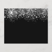 バジェット誕生日パーティー黒いシルバー日付を保存 (裏面)