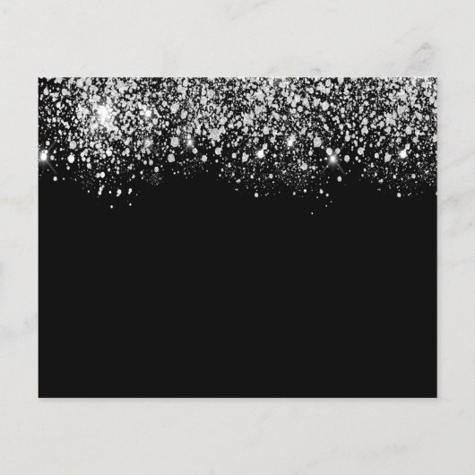 バジェット誕生日パーティー黒いシルバー日付を保存 (裏面)