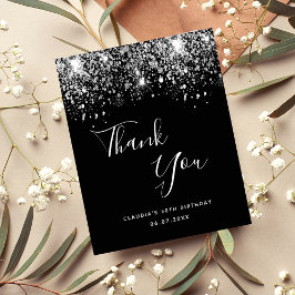 バジェット誕生日ブラックシルバーグリッター感謝していユー