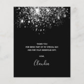 バジェット誕生日ブラックシルバーグリッター感謝していユー (裏面)
