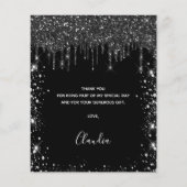 バジェット誕生日ブラックシルバー感謝していグリッターユー (裏面)