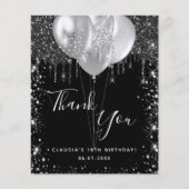 バジェット誕生日ブラックシルバー感謝していグリッターユー (正面)