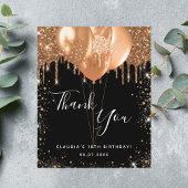 バジェット誕生日ブラック金ゴールド感謝していグリッターユー