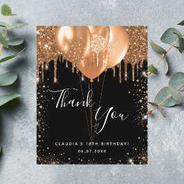 バジェット誕生日ブラック金ゴールド感謝していグリッターユー