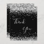 バジェット誕生日ブラック銀グリッター感謝していユー (正面/裏面)