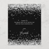 バジェット誕生日ブラック銀グリッター感謝していユー (裏面)