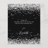 バジェット誕生日ブラック銀グリッター感謝していユー (裏面)