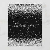 バジェット誕生日ブラック銀グリッター感謝していユー (正面)