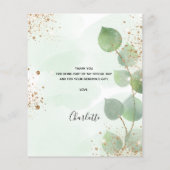 バジェット誕生日ユーカリグリッターサンキューカード (裏面)