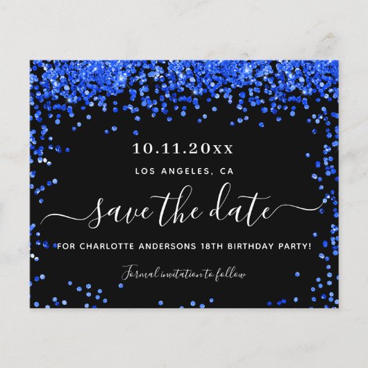 バジェット誕生日王室のブラックブルー日付を保存 (正面)